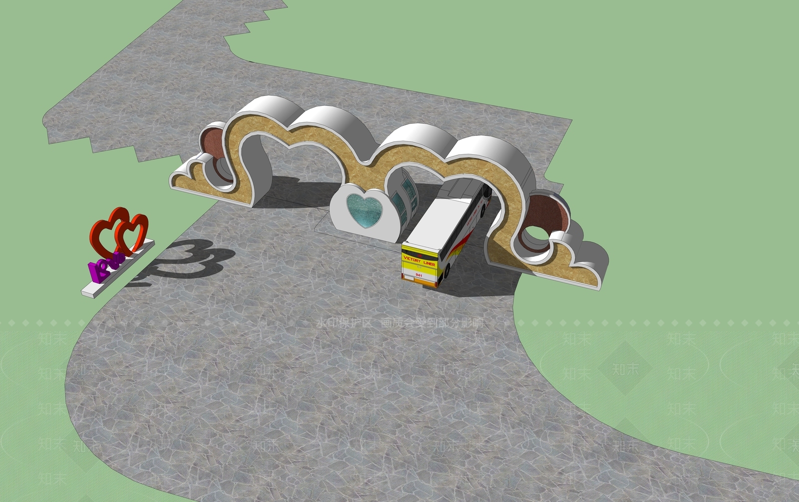 特色景区大门SU模型下载【ID:937135132】