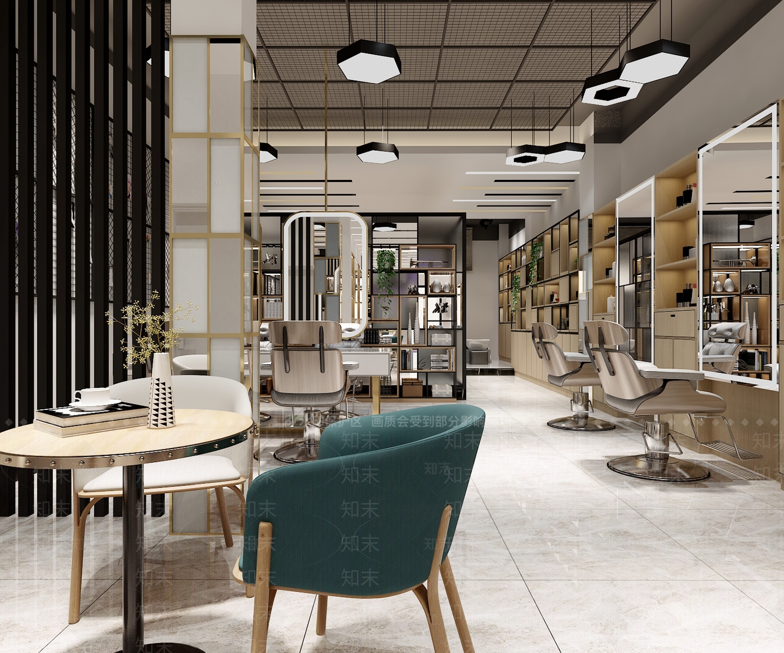 现代风格理发店3D模型下载【ID:937143759】