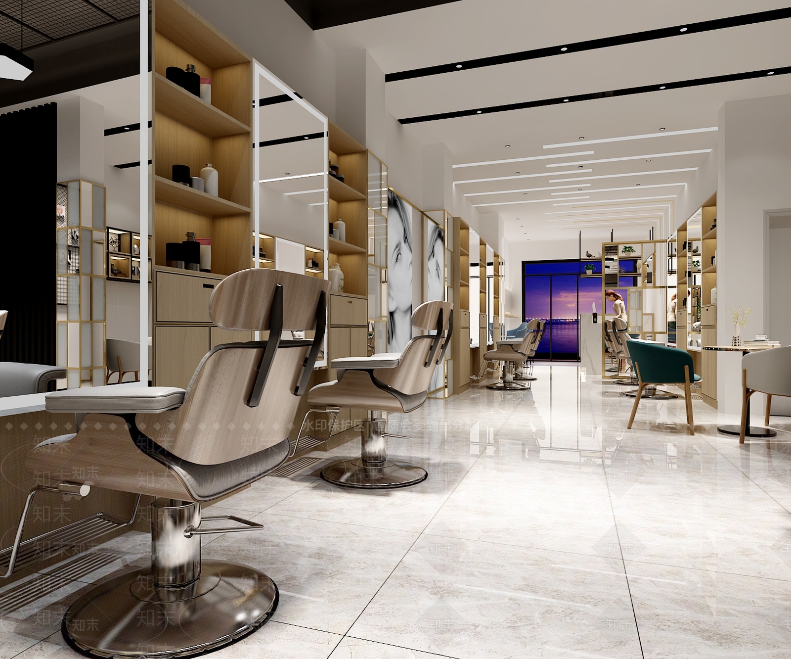 现代风格理发店3D模型下载【ID:937143759】