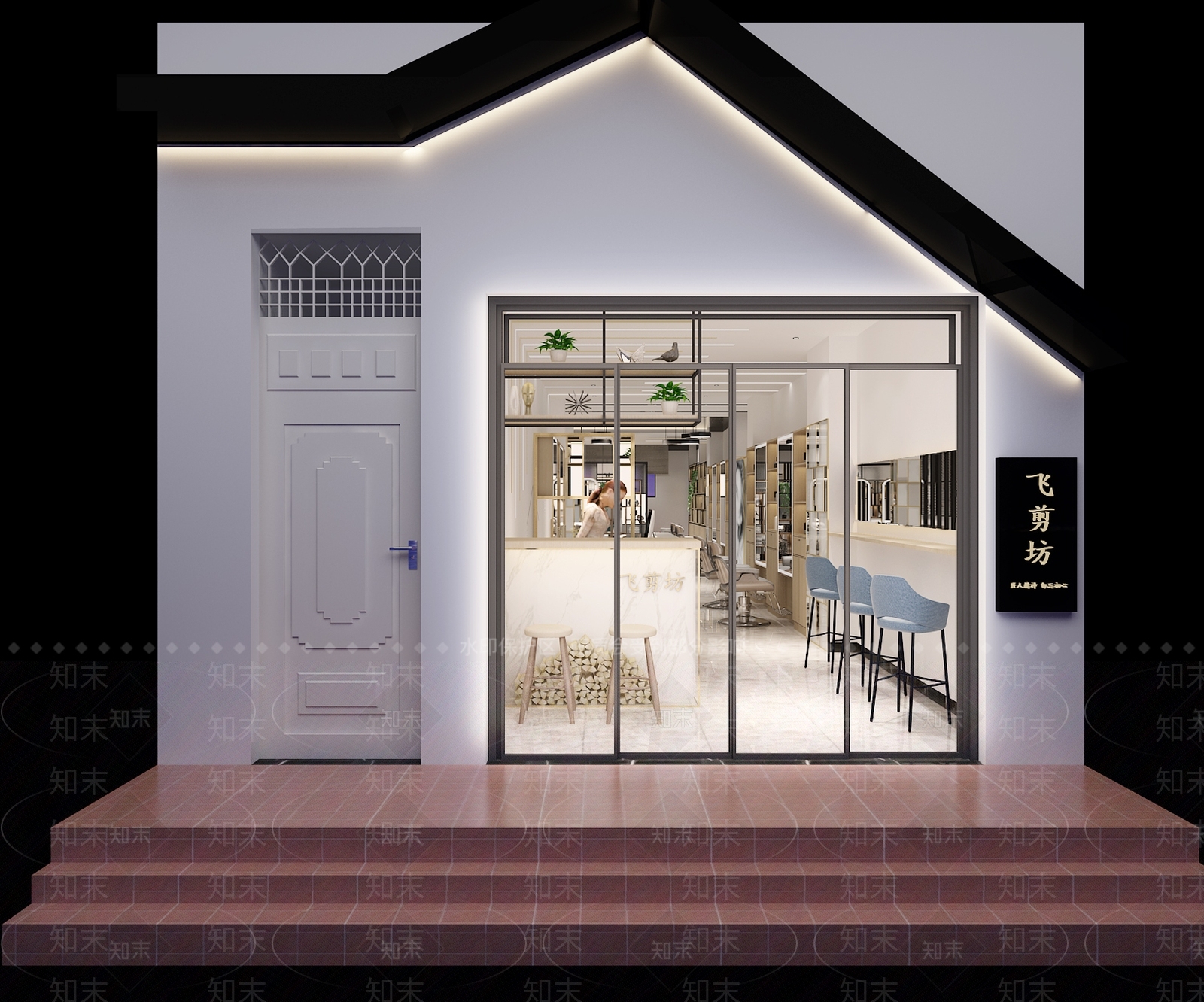 现代风格理发店3D模型下载【ID:937143759】