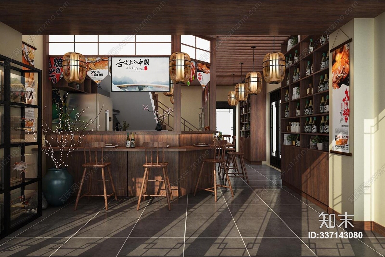 日式料理店3D模型下载【ID:337143080】