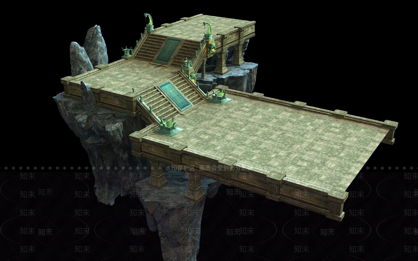 其它平台石头山护栏围栏铺地台阶3D模型下载【ID:237153815】