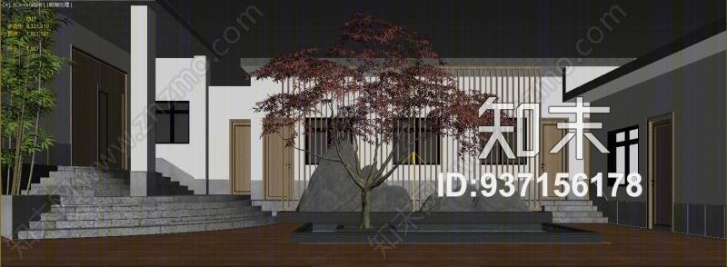 新中式庭院3D模型下载【ID:937156178】