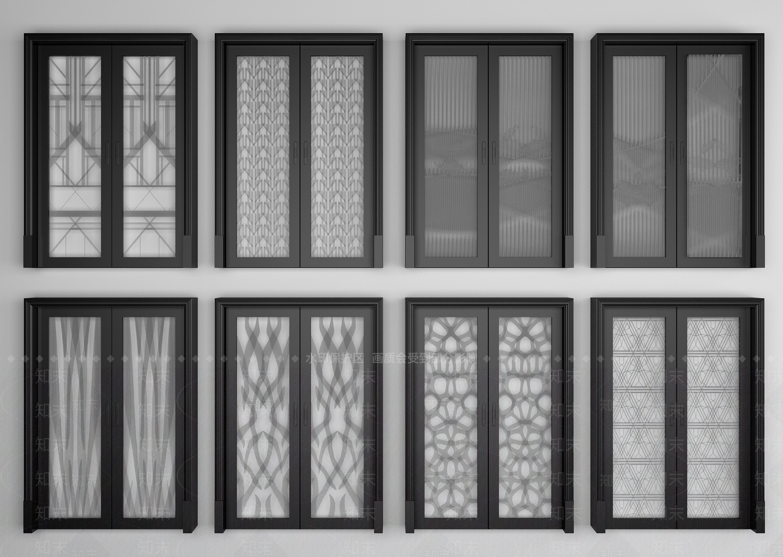 现代烤漆滑门3D模型下载【ID:640583531】