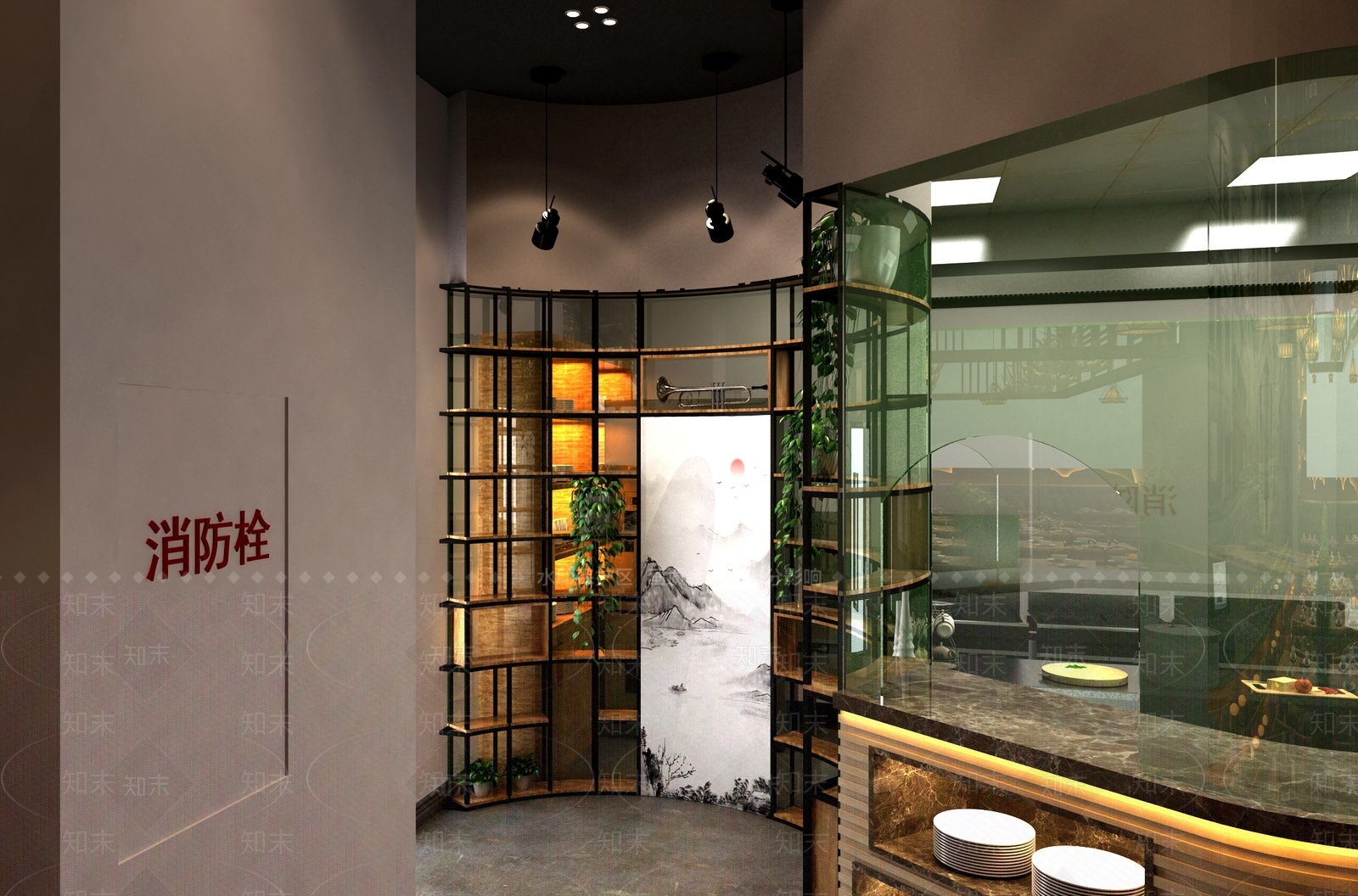 中式茶餐厅3D模型下载【ID:340589163】