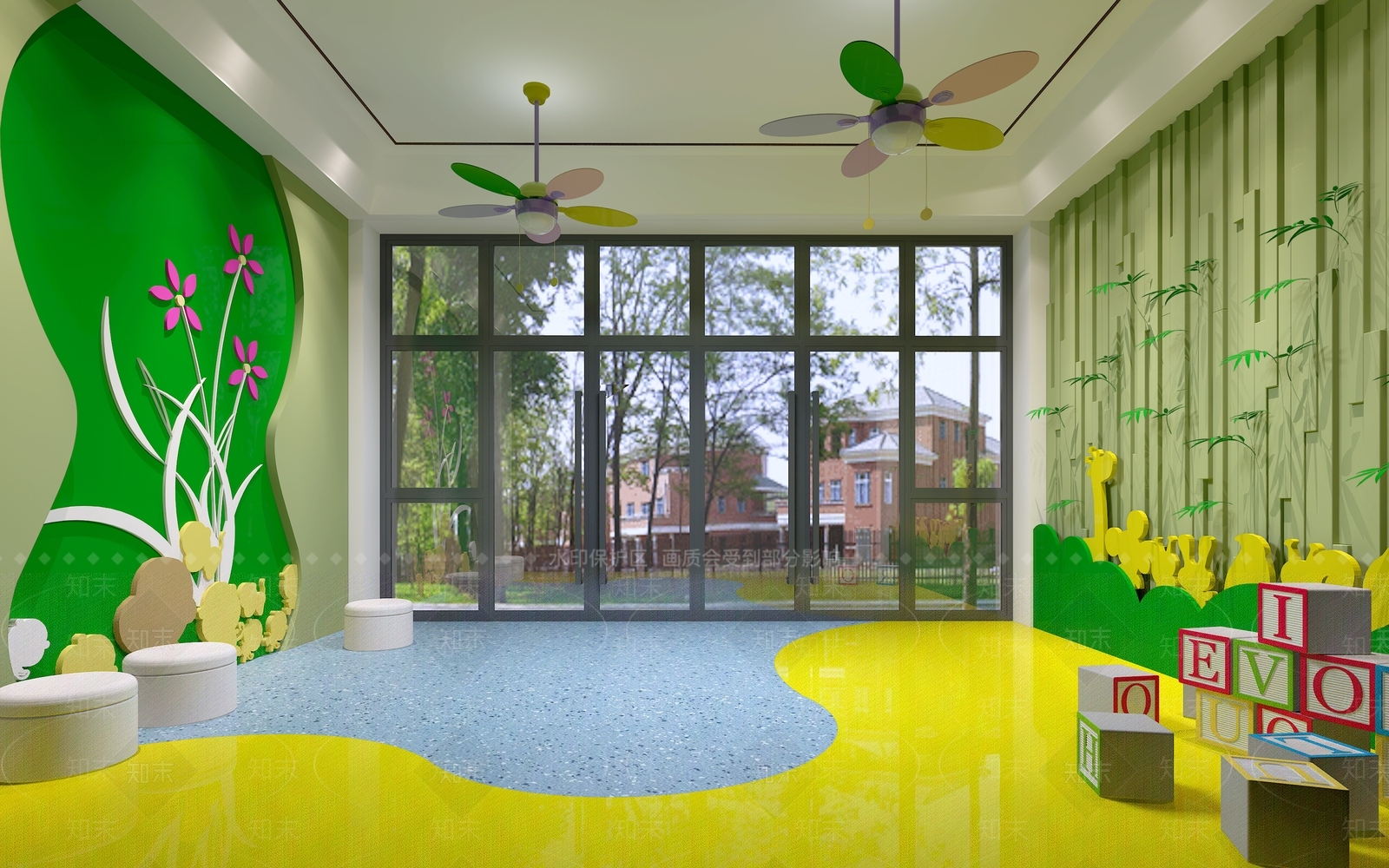 现代幼儿园门厅3D模型下载【ID:240594666】