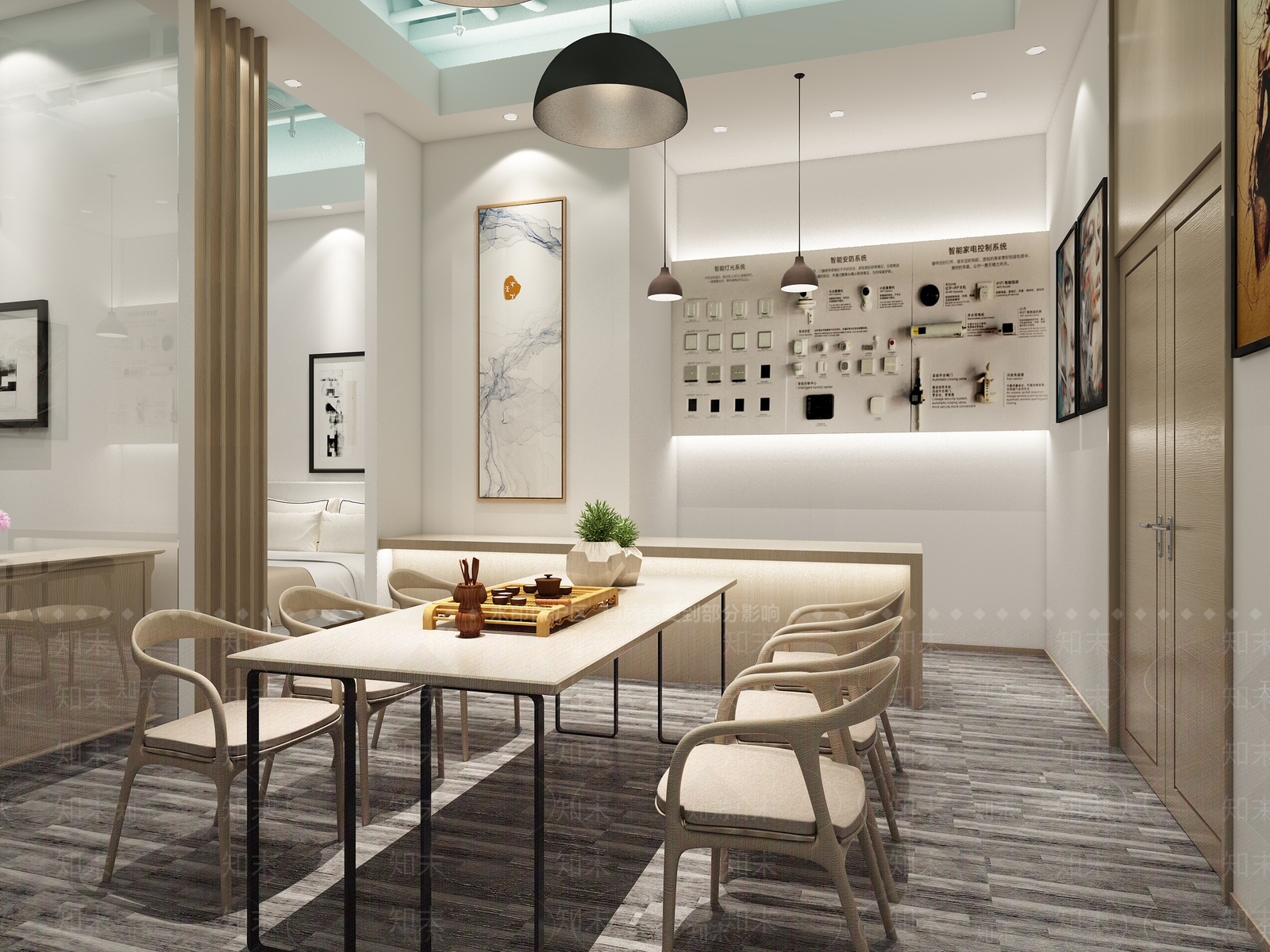 现代简约智能家居展厅3D模型下载【ID:540595464】