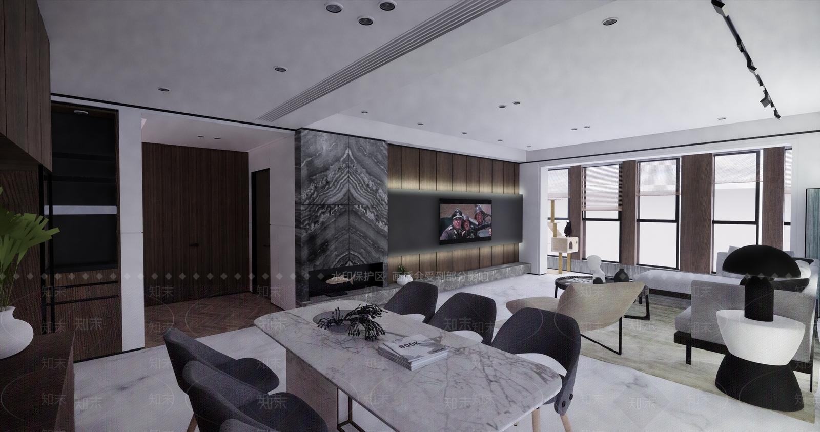 室内客餐厨卫卧完整一套SU模型下载【ID:940599864】