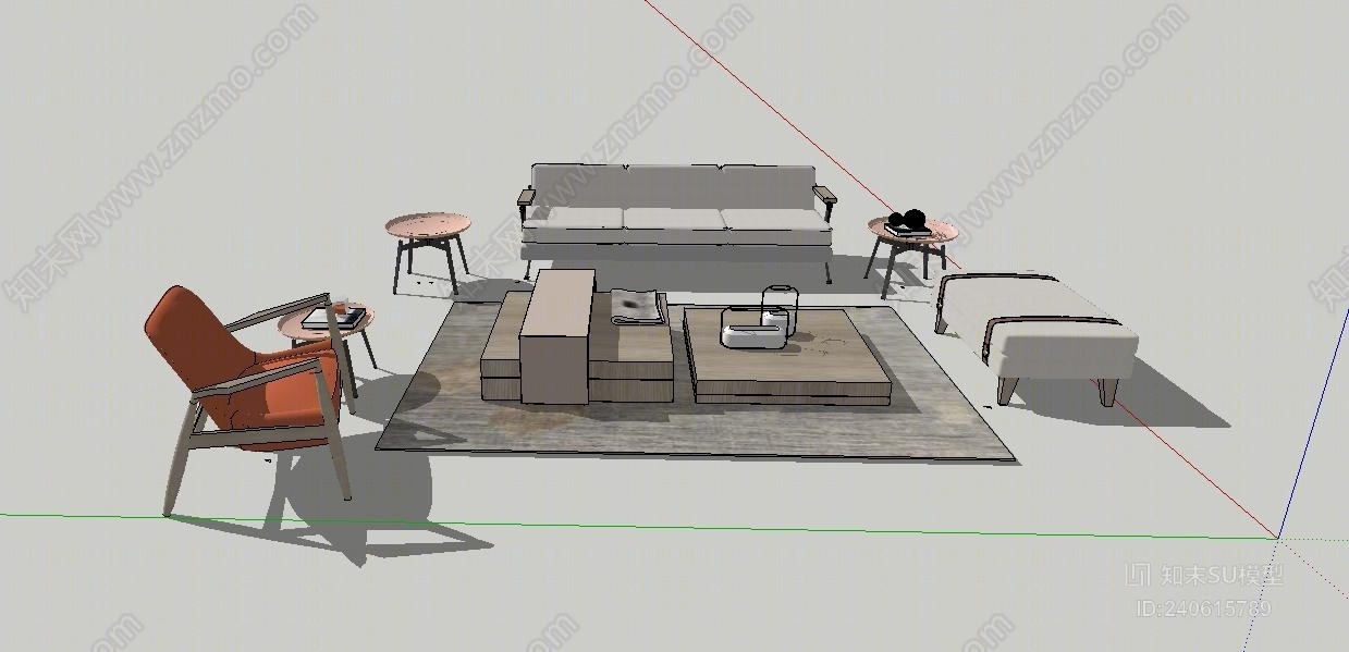 高质量沙发摆饰SU模型下载【ID:240615789】