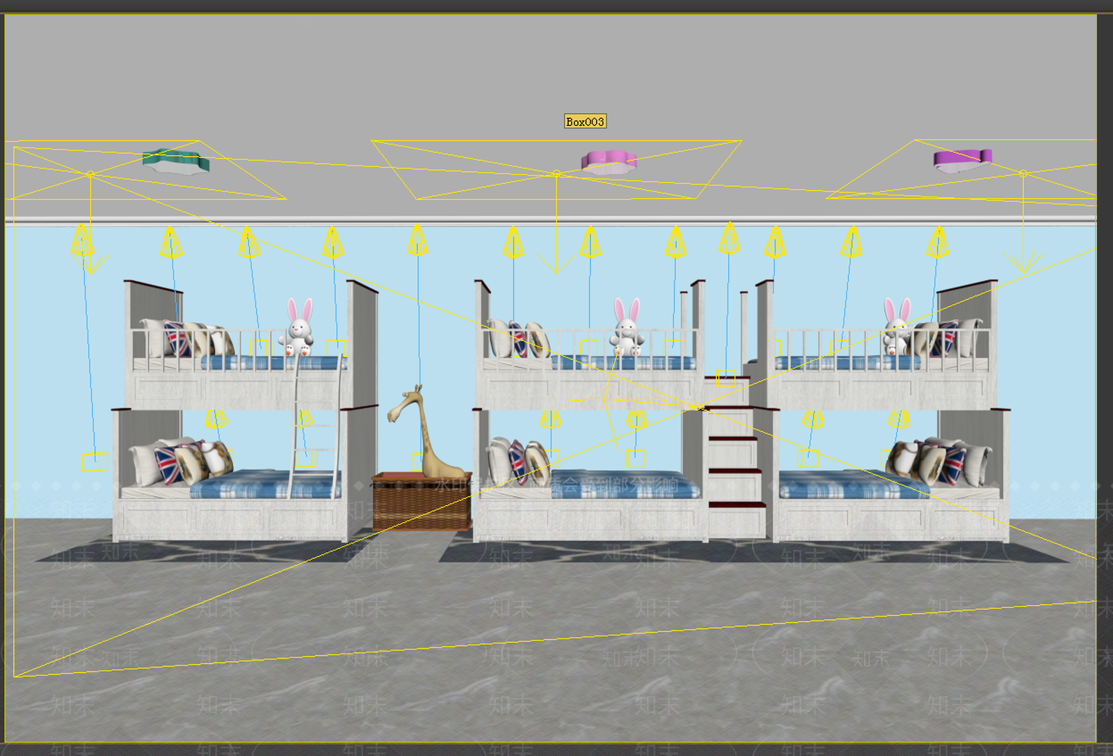 地中海宿舍双层床3D模型下载【ID:740629218】