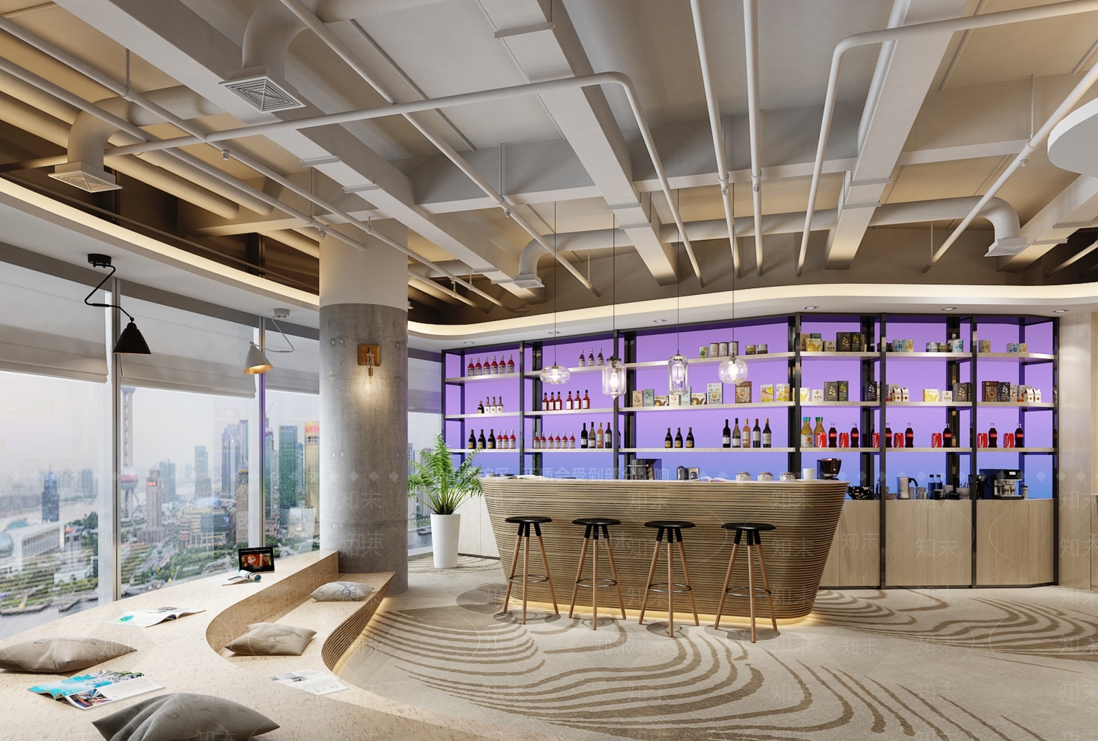 工业风后现代酒吧3D模型下载【ID:440636425】