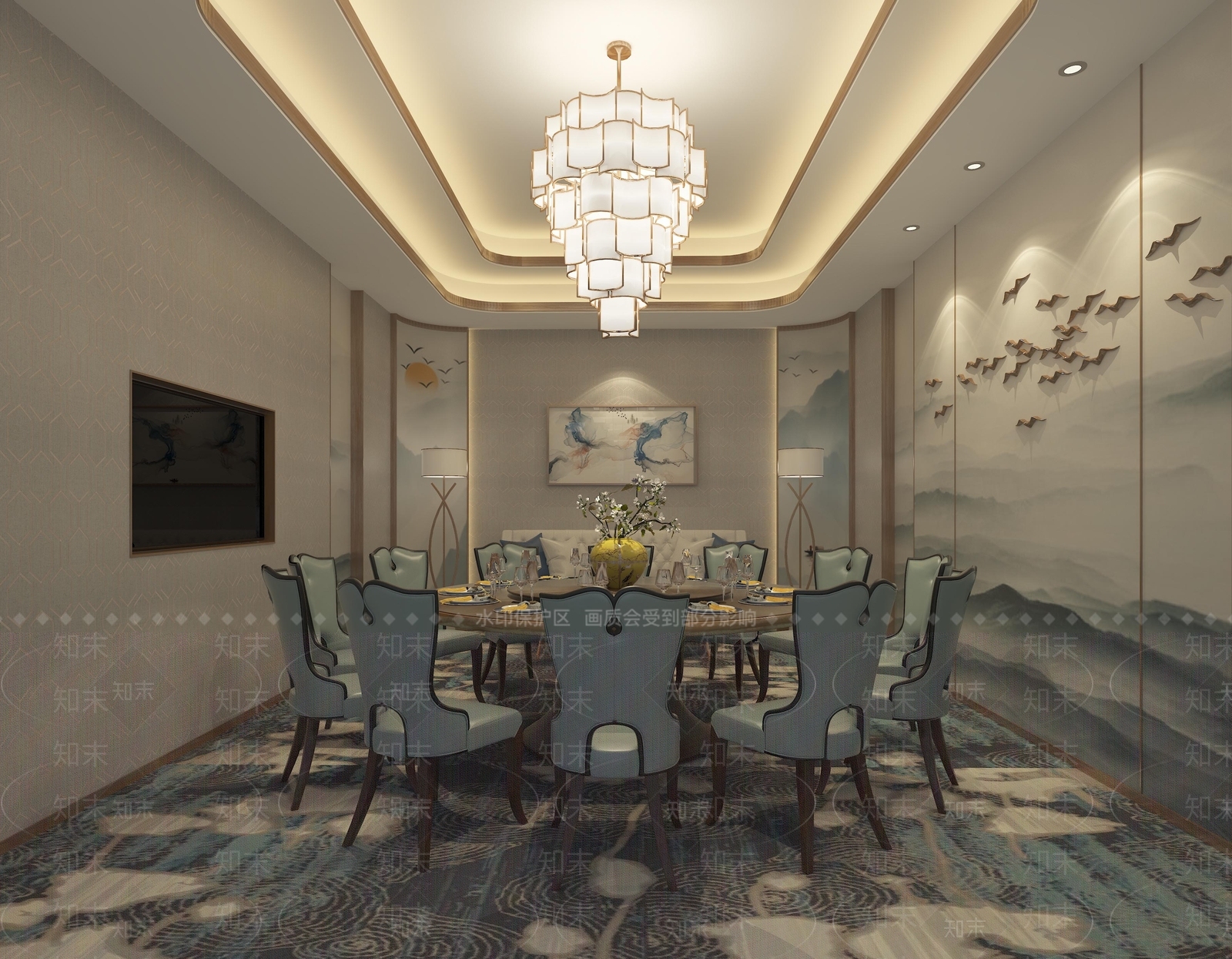 新中式SU模型下载【ID:940644829】