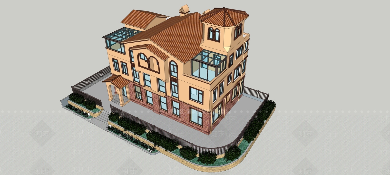四川德阳龙岭华府SU模型下载【ID:240645559】