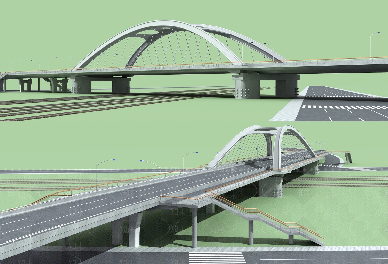 现代桥3D模型下载【ID:640645281】