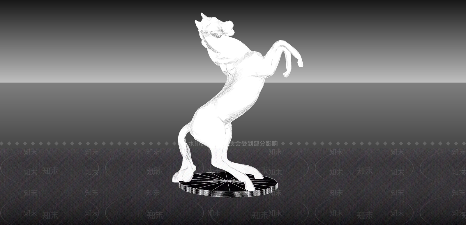 白马动物雕塑模型SU模型下载【ID:340646847】