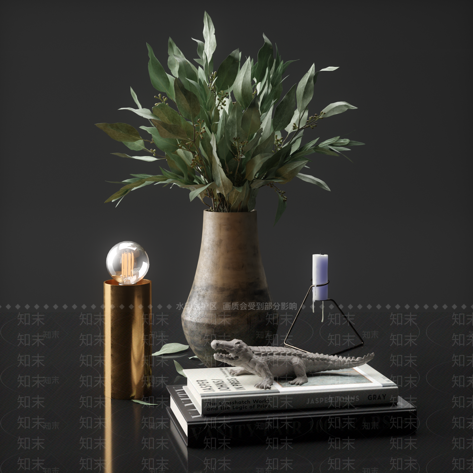 北欧餐桌饰品模型组合3D模型下载【ID:640649511】