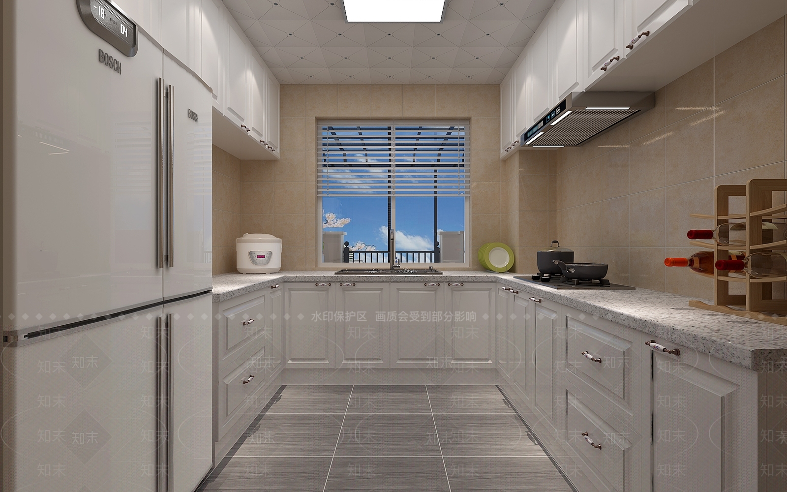 现代厨房阳台过道3D模型下载【ID:440681964】