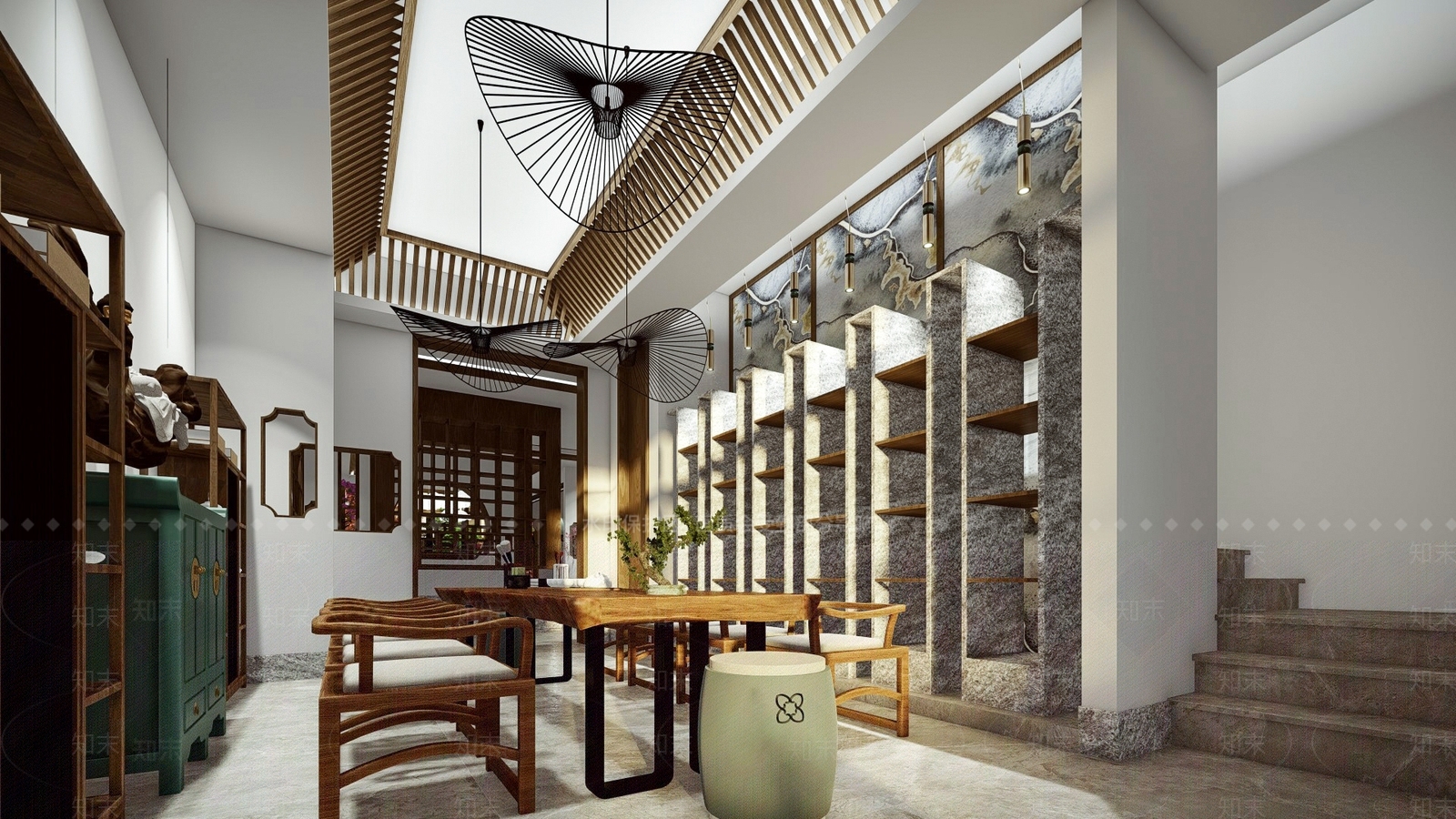 某中式茶店改造SU模型下载【ID:940685380】