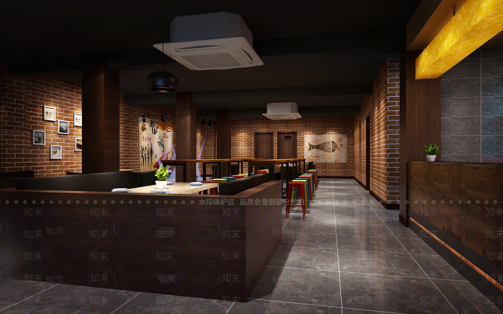 现代工装咖啡厅3D模型下载【ID:440691402】