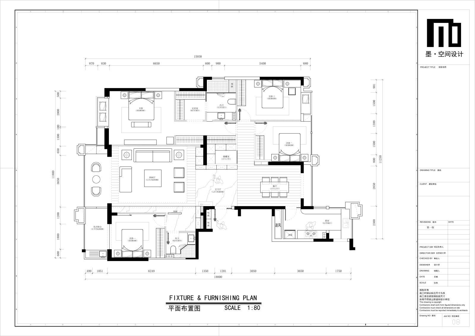 现代新中式家装家居案例施工图下载【ID:540777565】