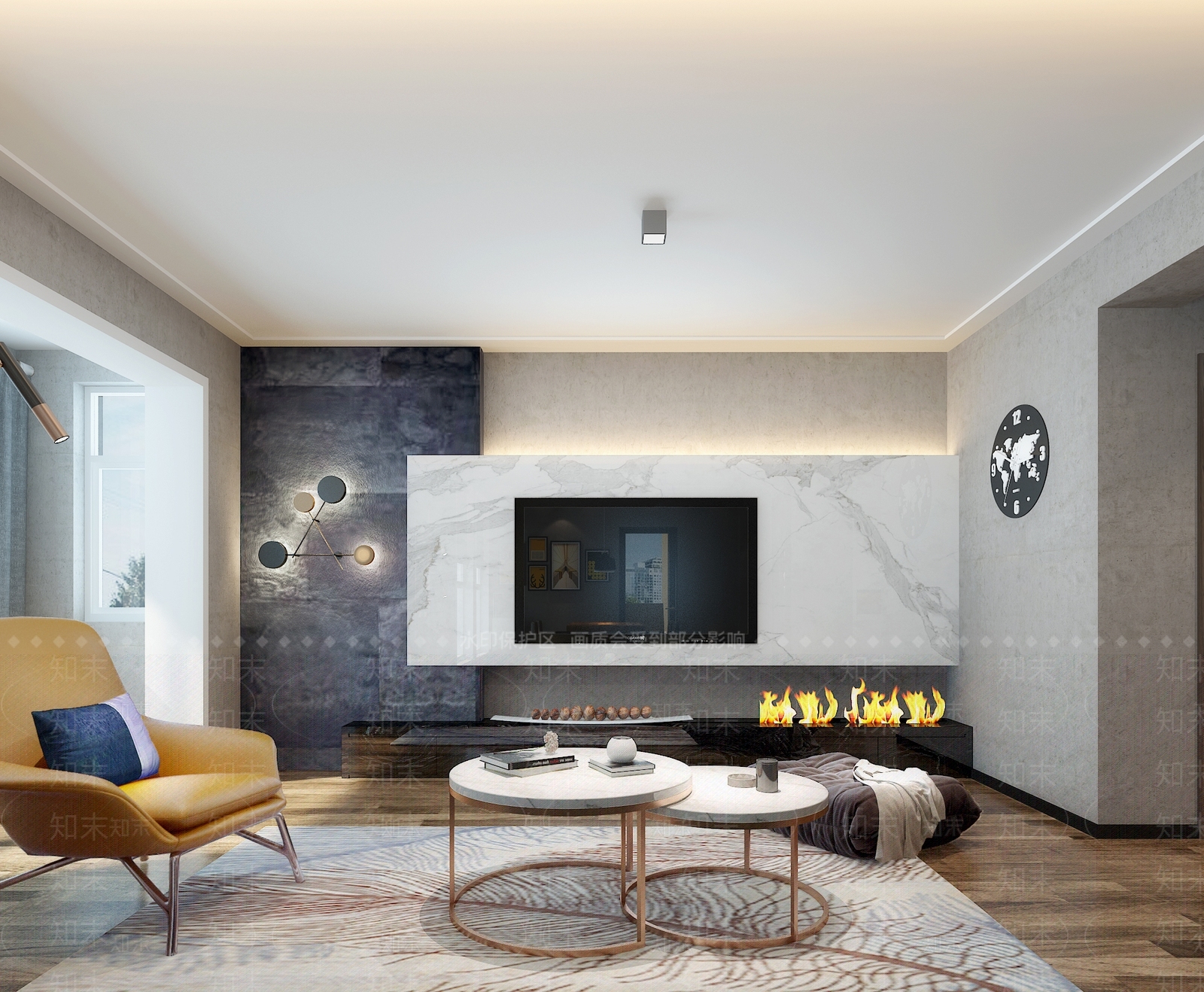 现代工业风客餐厅3D模型下载【ID:740789715】