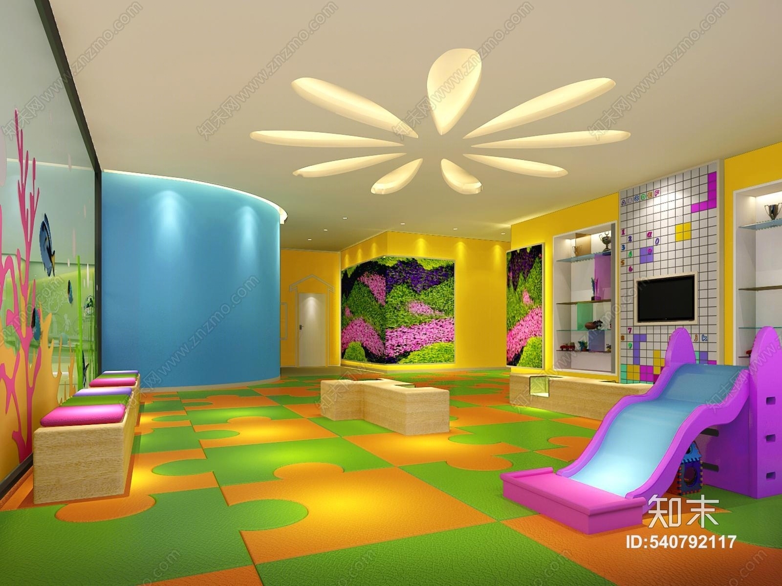 现代幼儿园大厅3D模型下载_3dmax现代幼儿园大厅模型编号447923907-智鸥网