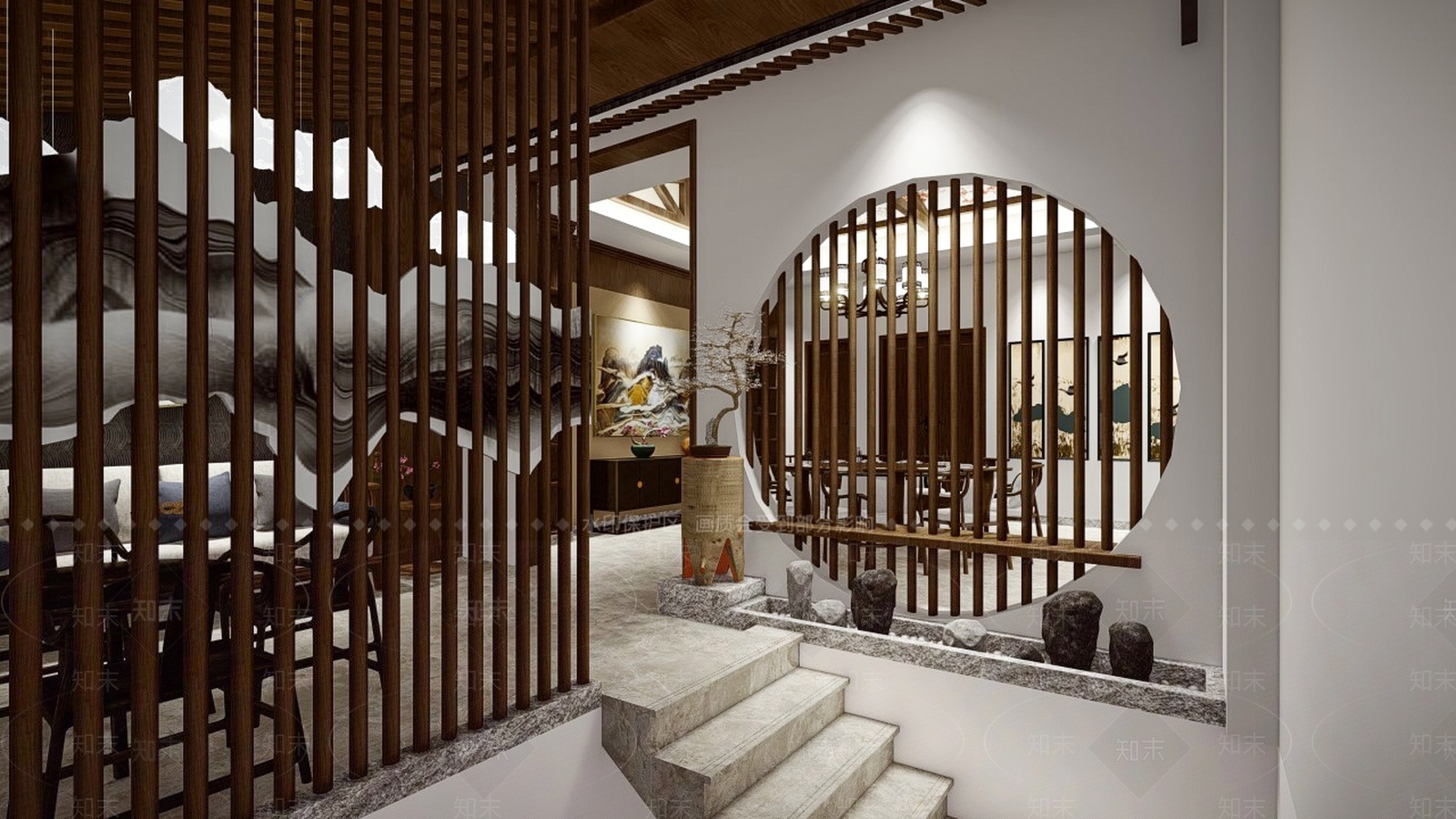 中式茶店SU模型下载【ID:940793342】