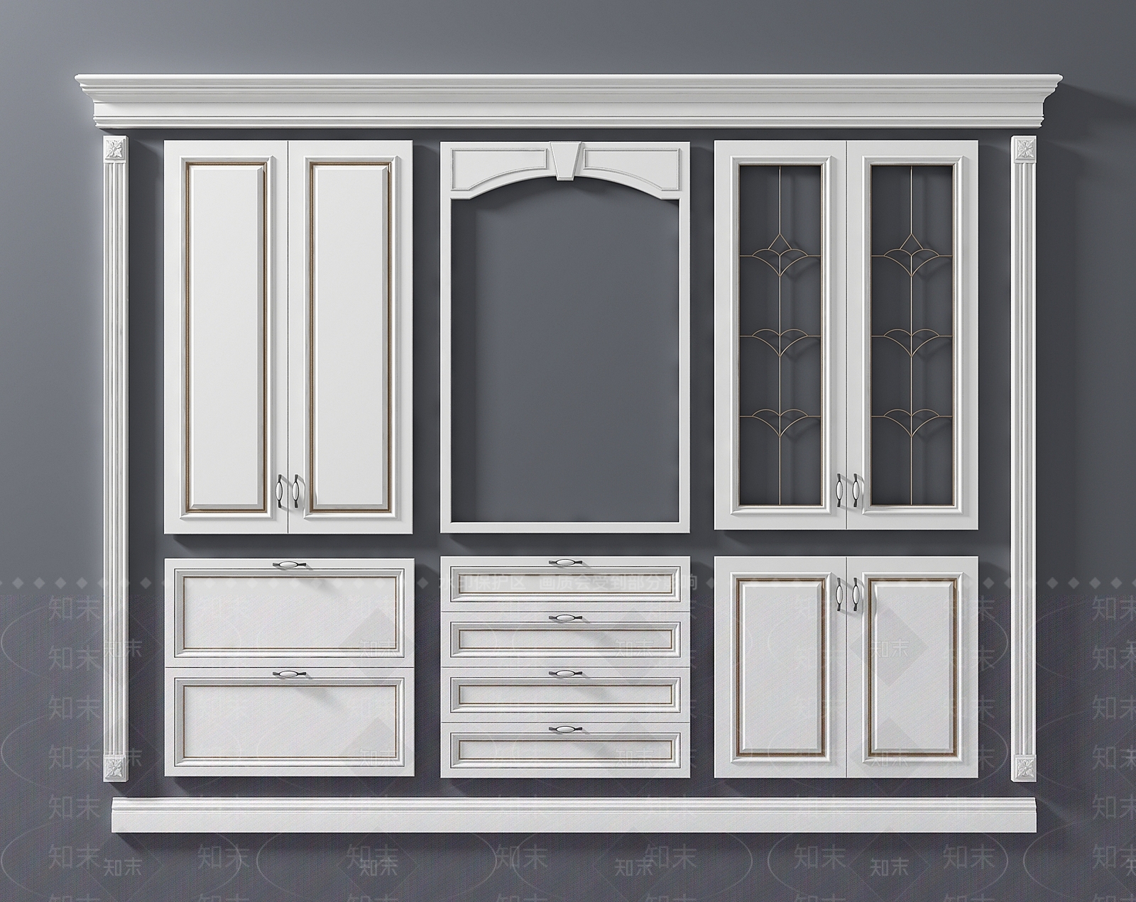 简欧橱柜门组合(2012)3D模型下载【ID:940794825】
