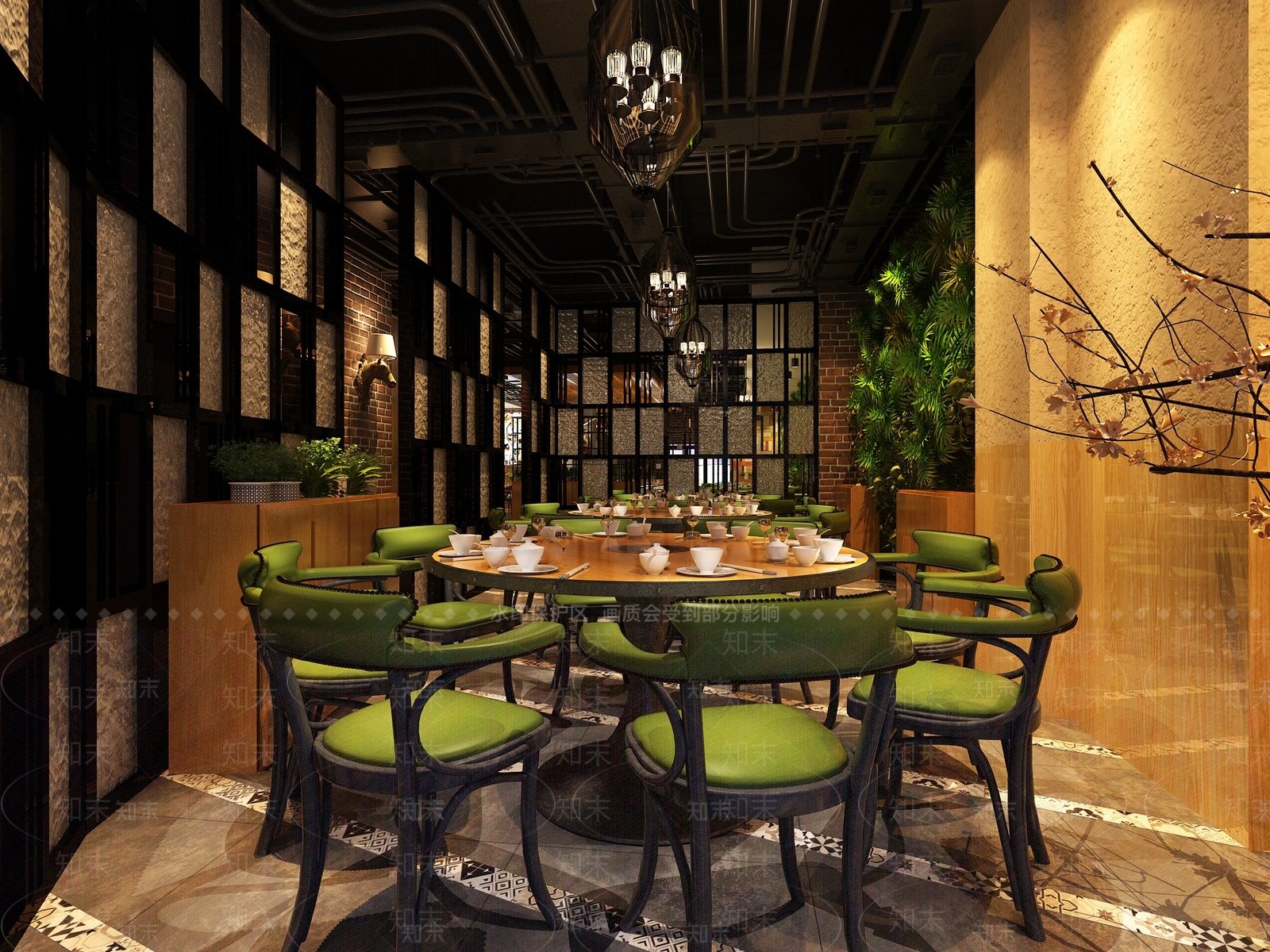 工业风工装餐厅3D模型下载【ID:440798044】