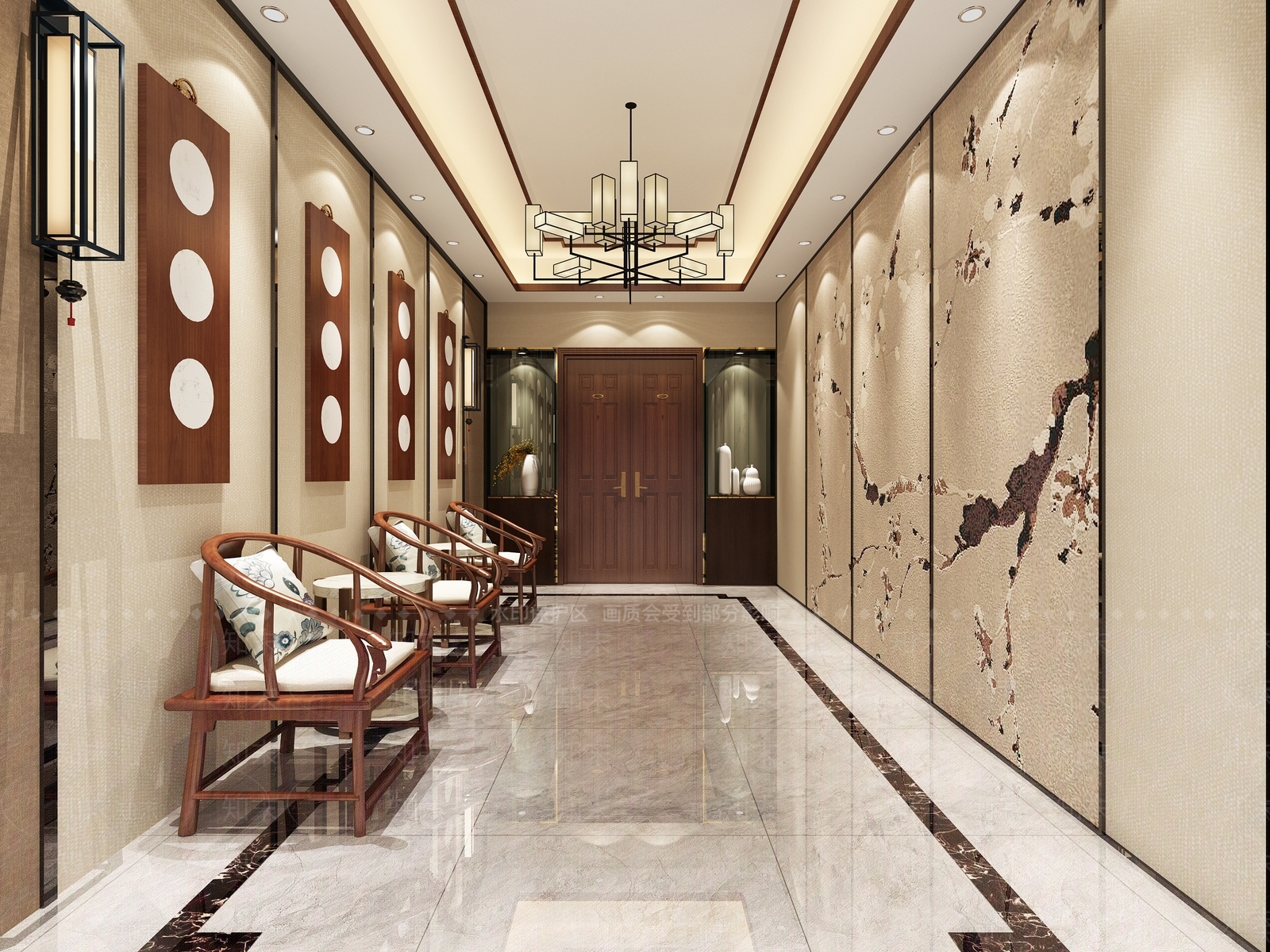 新中式过道吊灯3D模型下载【ID:240803787】