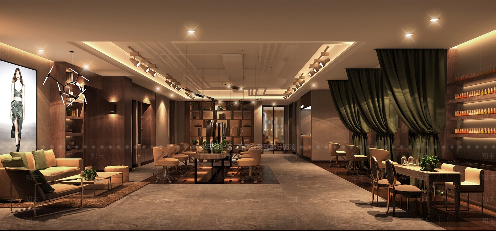 现代简约轻奢理发店3D模型下载【ID:940815770】