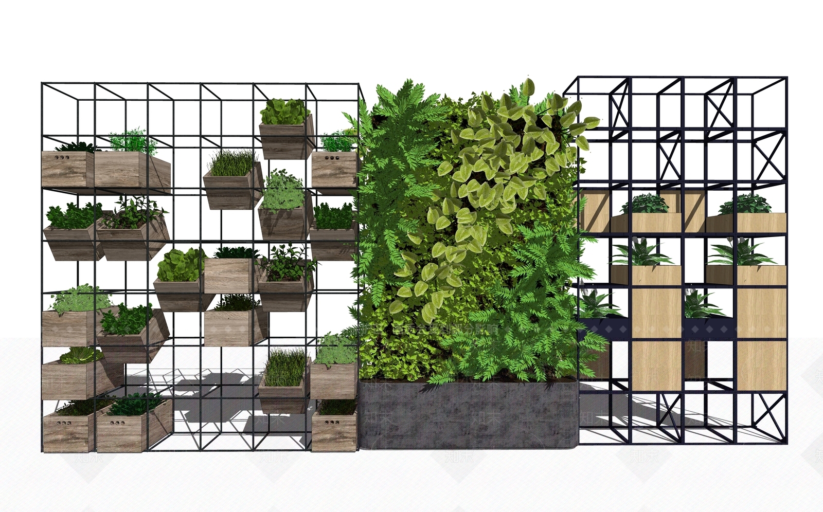 精品花架植物墙SU模型下载【ID:240818270】