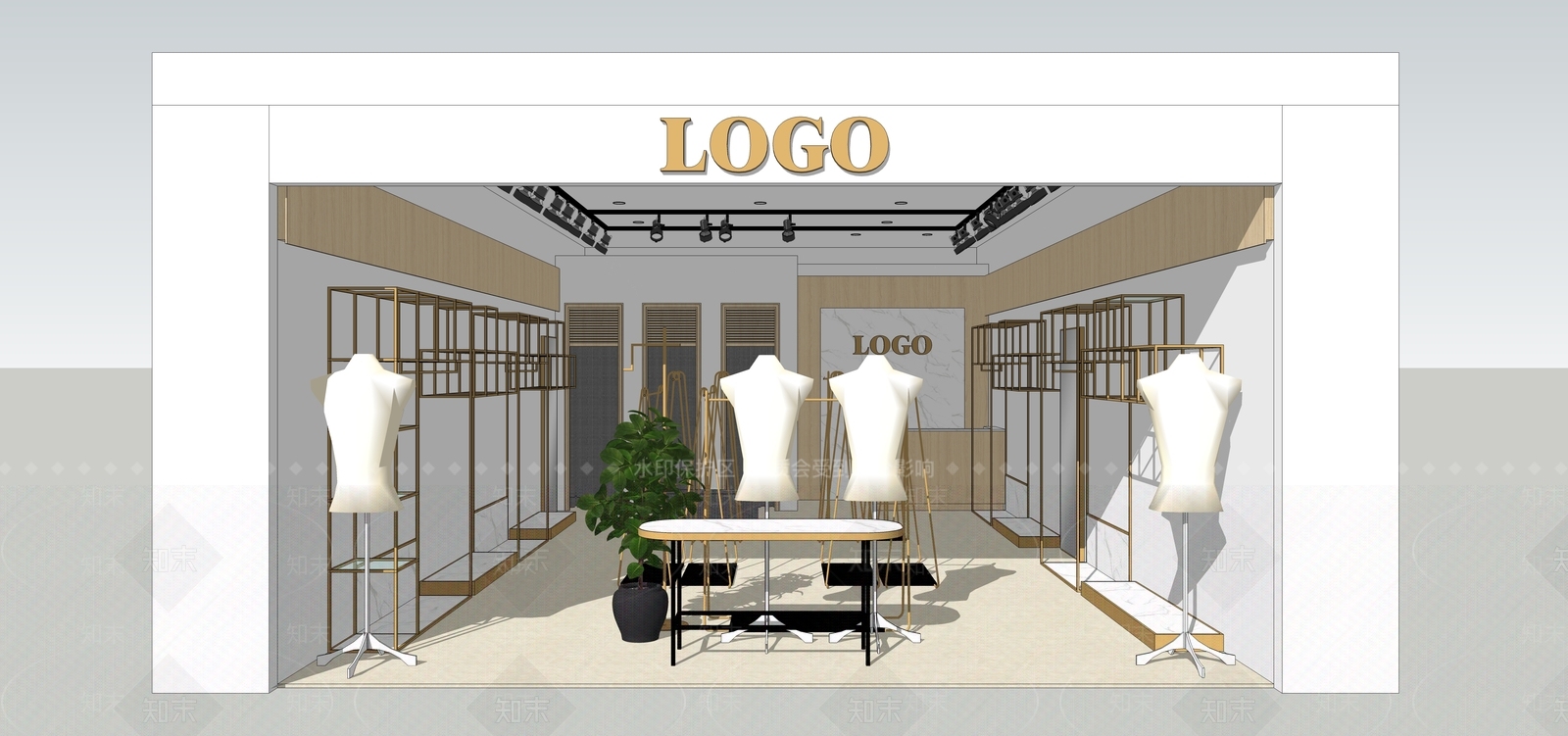 商场现代货架中岛SU模型下载【ID:140828022】