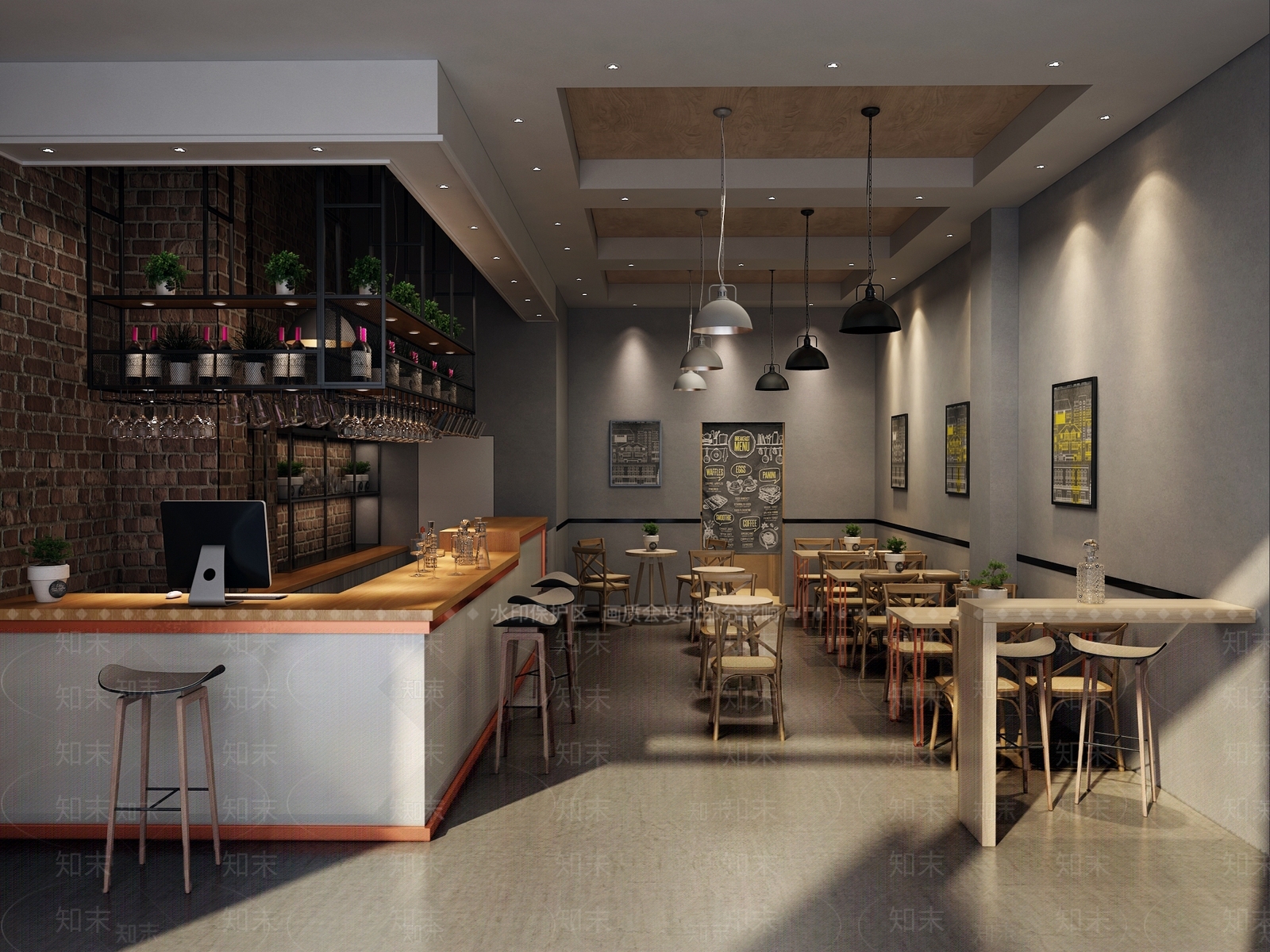 工业风现代简约酒吧3D模型下载【ID:440837481】