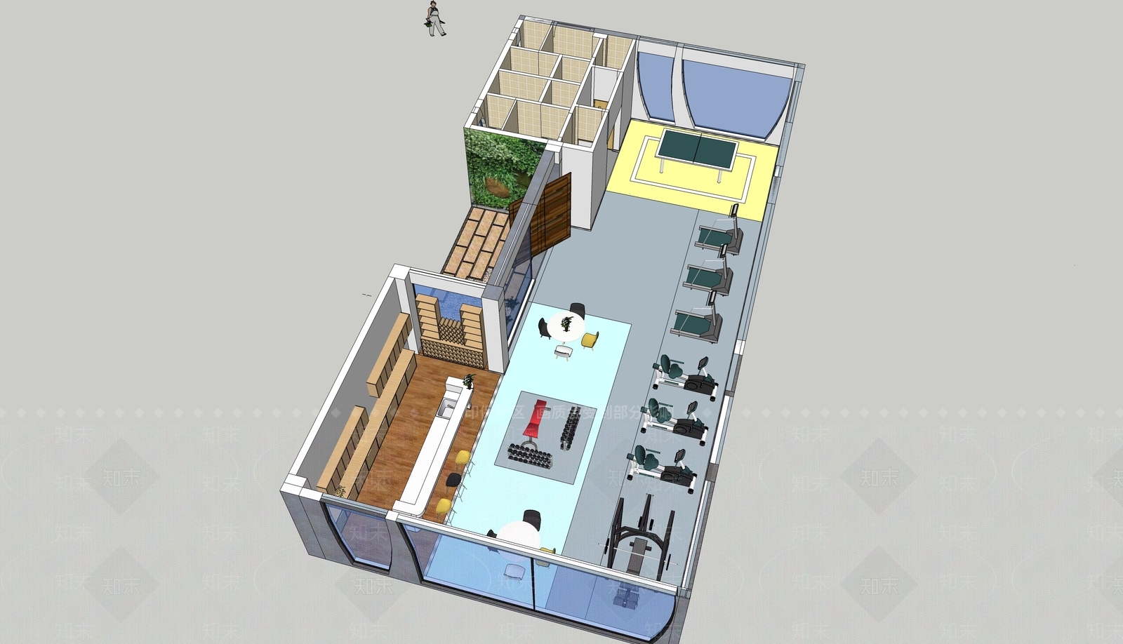 小型健身会所SU模型下载【ID:540847204】