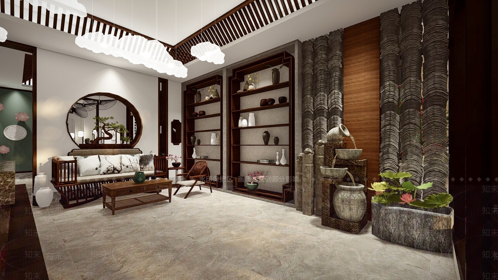 某中式茶店一层改造SU模型下载【ID:940851309】