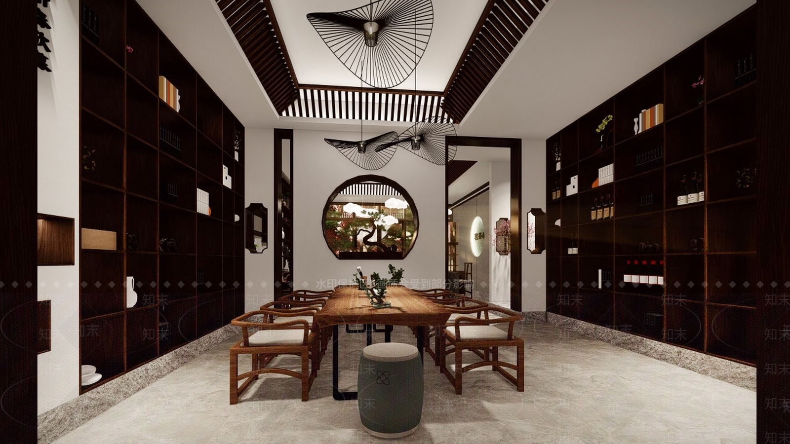 某中式茶店一层改造SU模型下载【ID:940851309】