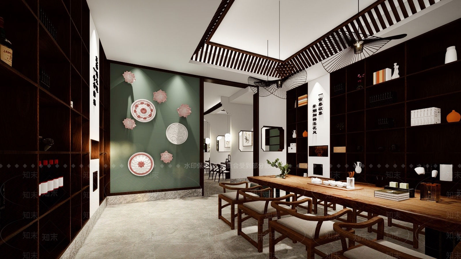 某中式茶店一层改造SU模型下载【ID:940851309】
