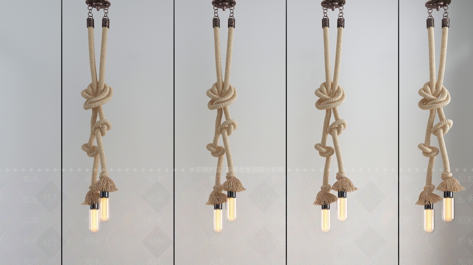 中式麻绳吊灯民宿客吧台吊灯3D模型下载【ID:540911868】