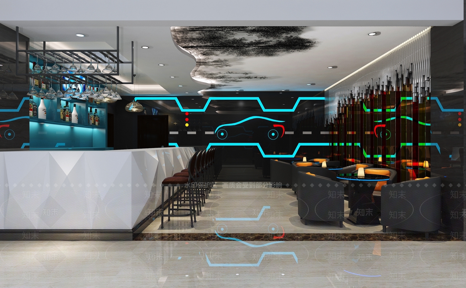 中式酒店餐厅3D模型下载【ID:340927178】