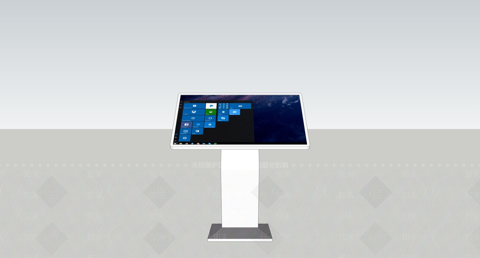 43寸触摸屏电脑一体机SU模型下载【ID:840929279】