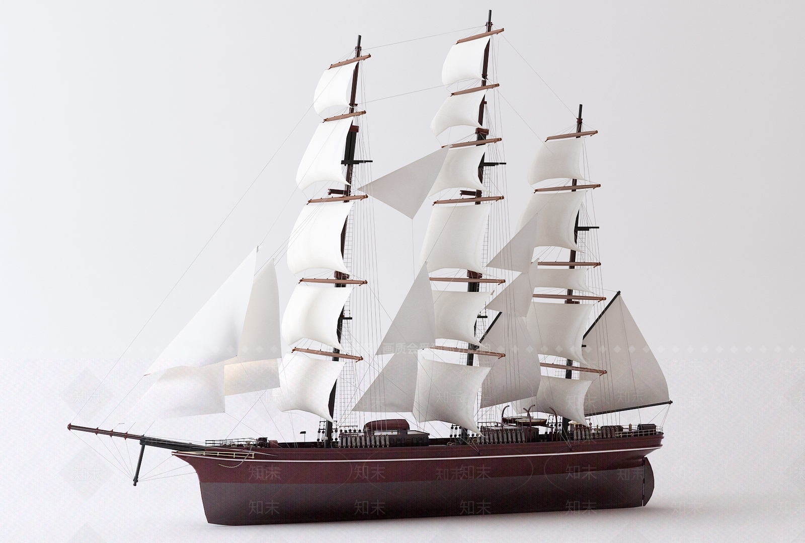 现代简约帆船模型装饰3D模型下载【ID:140933003】