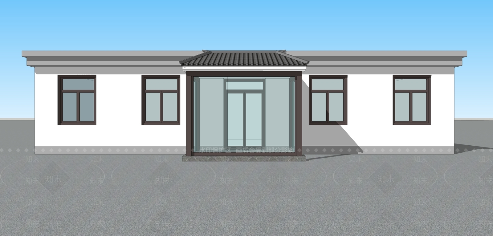 中式古建筑SU模型草图
