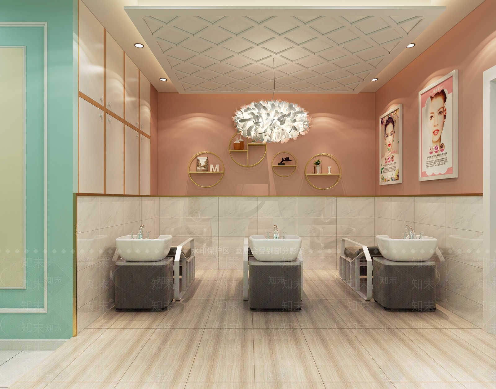 北欧理发店洗头房3D模型下载【ID:940950759】