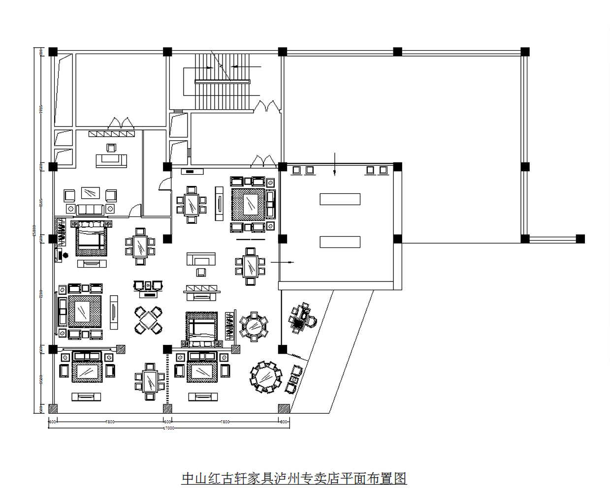 红古轩红木家具展厅专卖店装修施工图下载【ID:440955691】