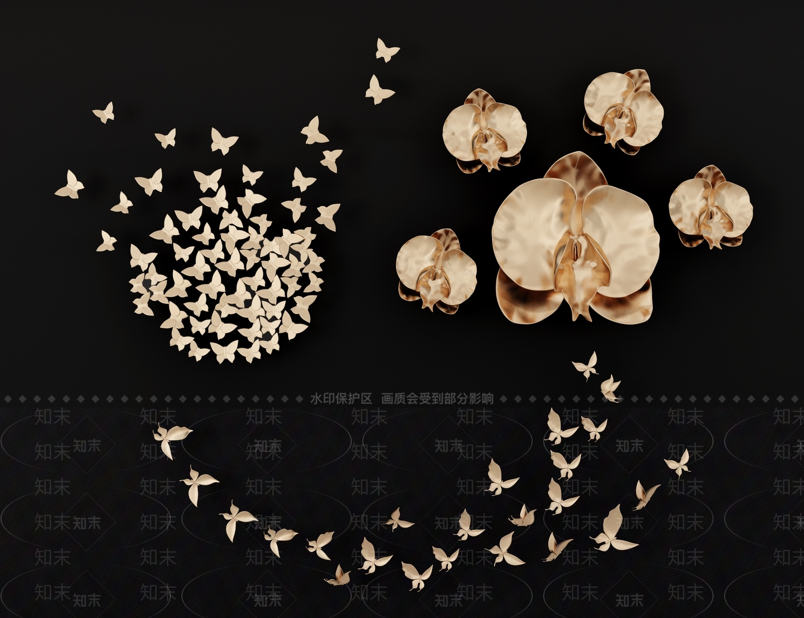 新中式墙面装饰品挂饰3D模型下载【ID:140957197】