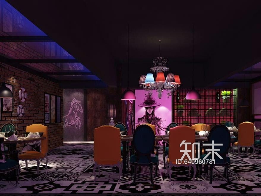 工业风loft音乐餐厅餐饮案例施工图下载【ID:640960781】
