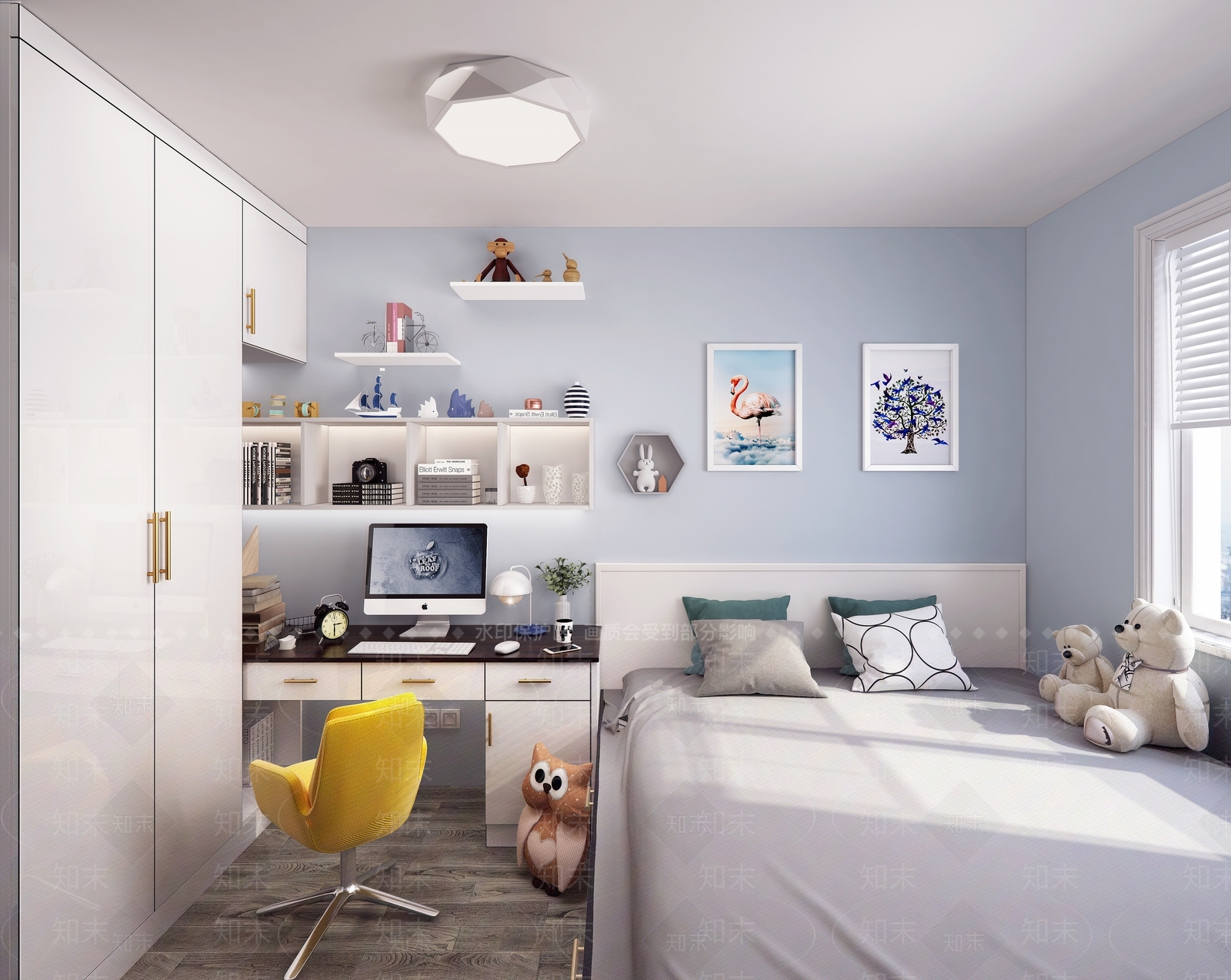现代榻榻米床3D模型下载【ID:740961741】