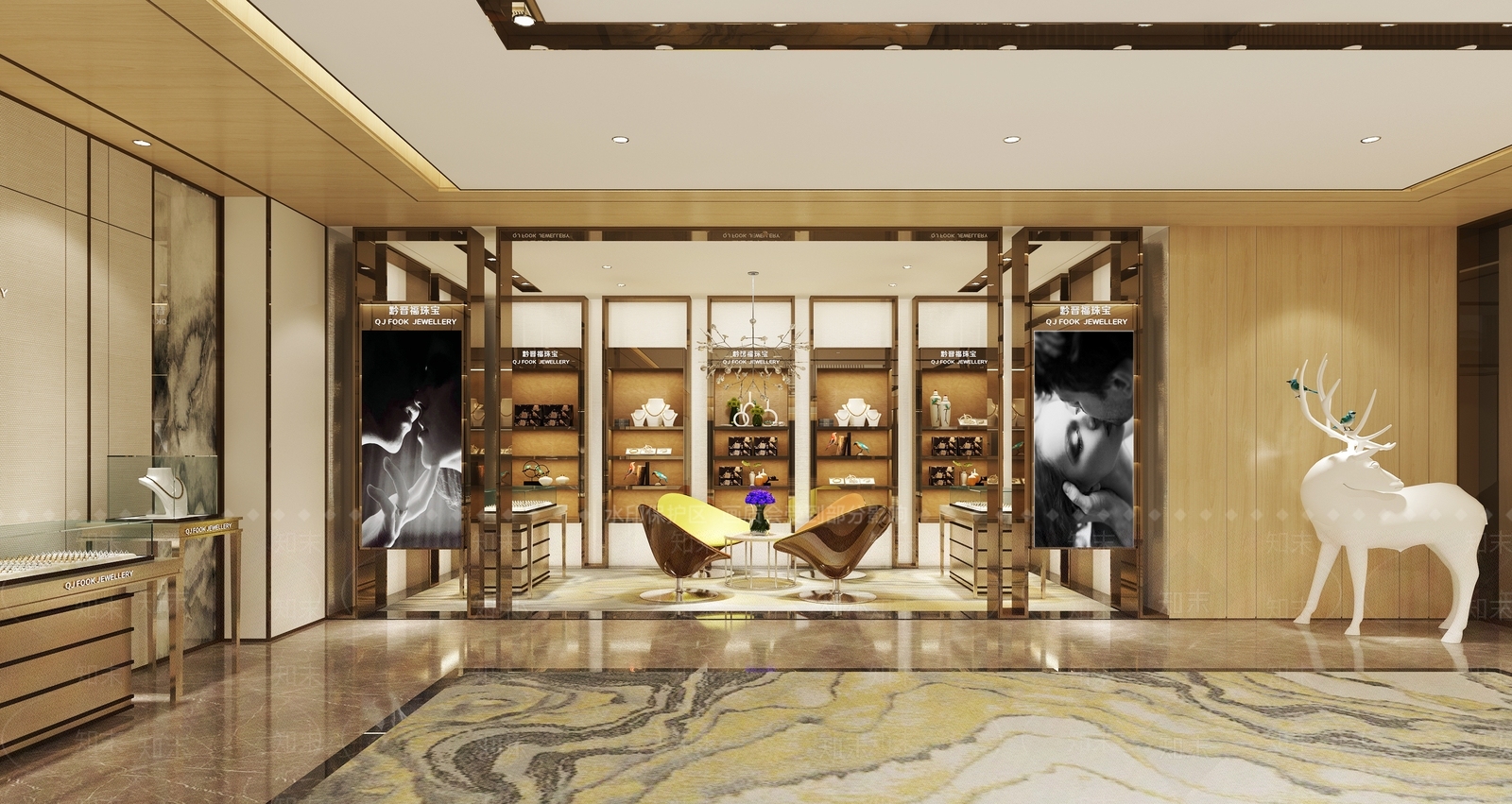 现代珠宝首饰展厅3D模型下载【ID:140963109】