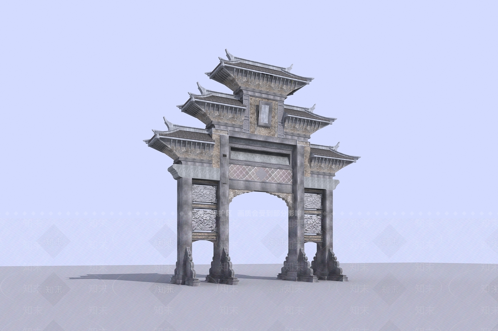 中式古建筑3D模型下载【ID:240967893】
